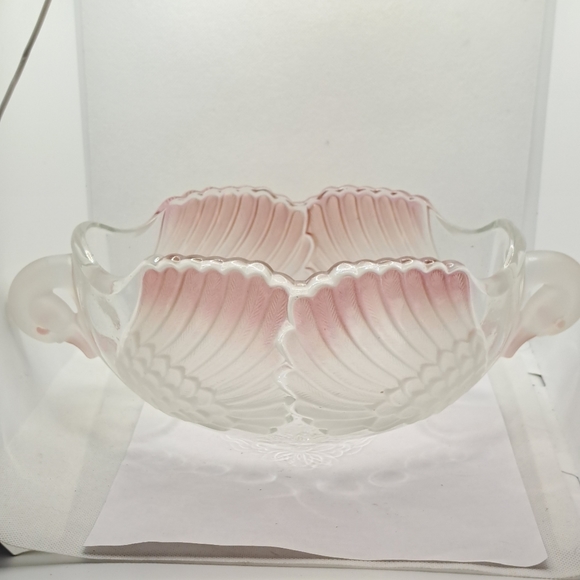 Vintage Mikasa Walther Crystal Bowl Swan Handle - Picture 1 of 7